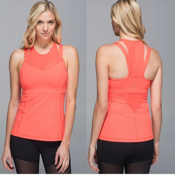 Lululemon Running In The City Tank grapefruit pink